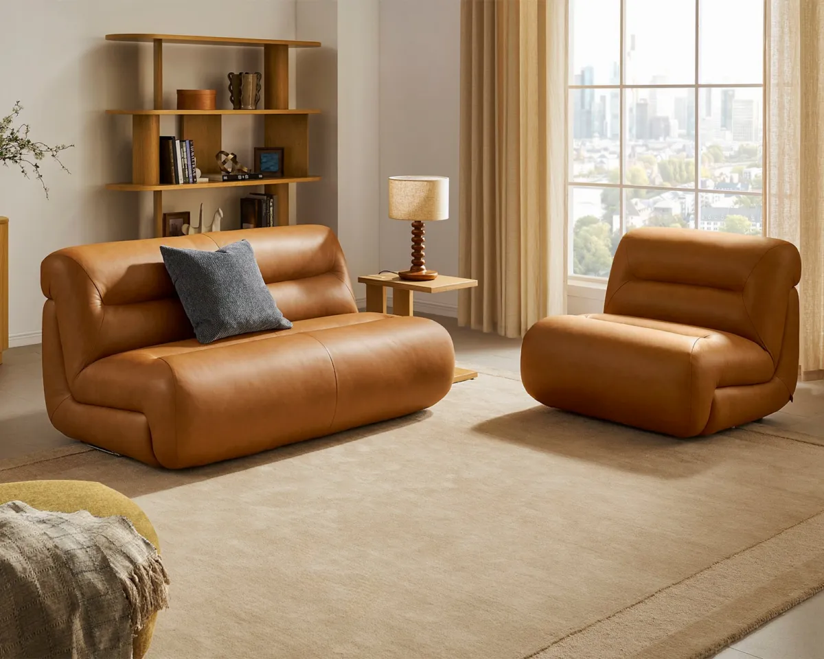 Tovi Leather 2 Seater Armless Couch - view 8