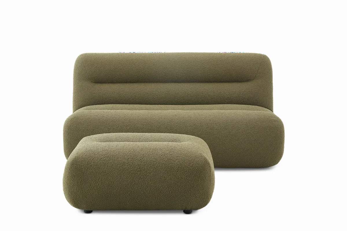Tovi Performance Boucle 2 Seater Armless Couch with Ottoman - view 4