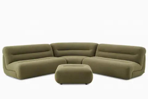 Tovi Performance Boucle L-Shape Sectional Couch with Ottoman